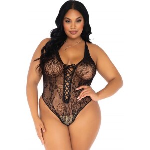 4289 Body con Perizoma in pizzo floreale teddy Queen Size Sextoy