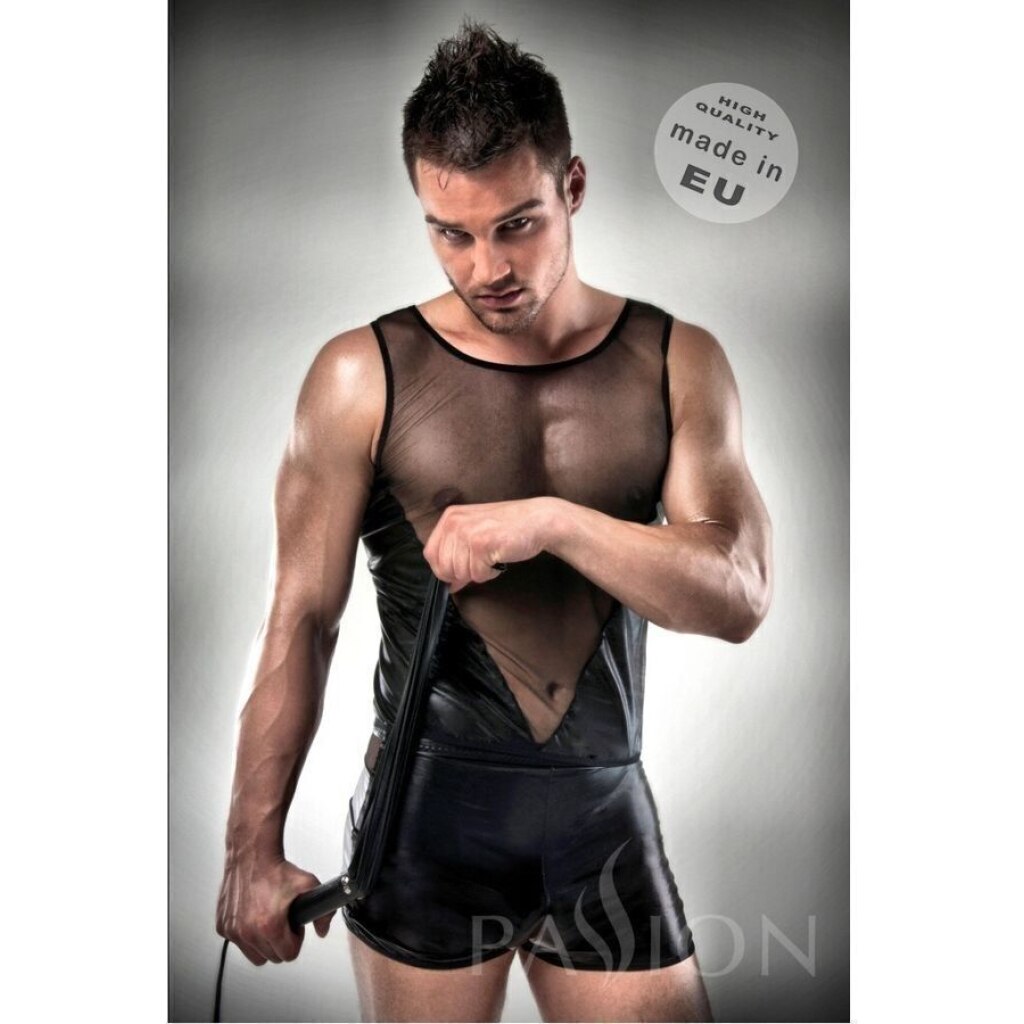 Set Body Canotta e Boxer ecopelle trasparente