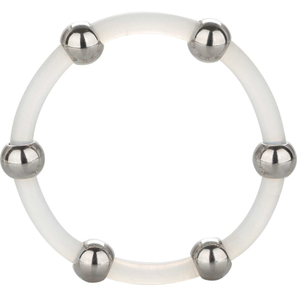 Anello in silicone con perline in acciaio XL