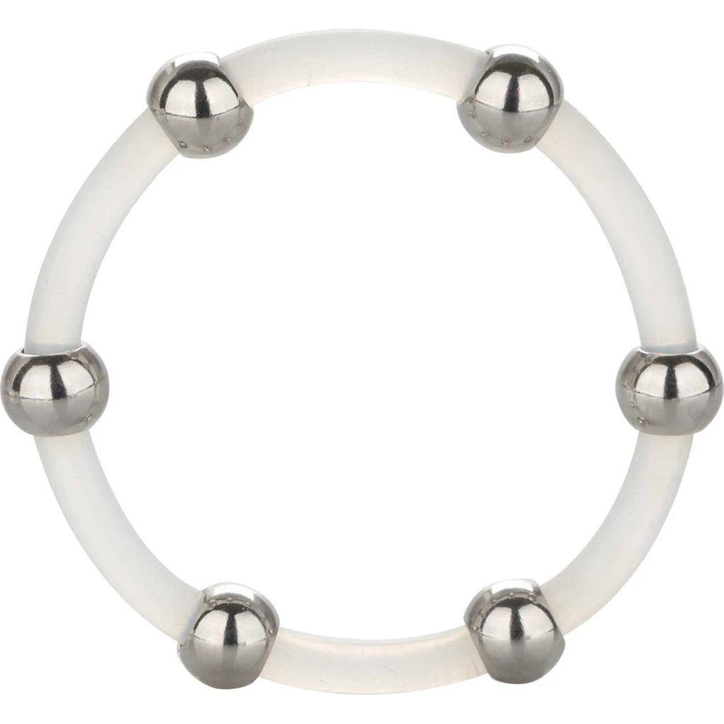 Anello in silicone con perline in acciaio XL