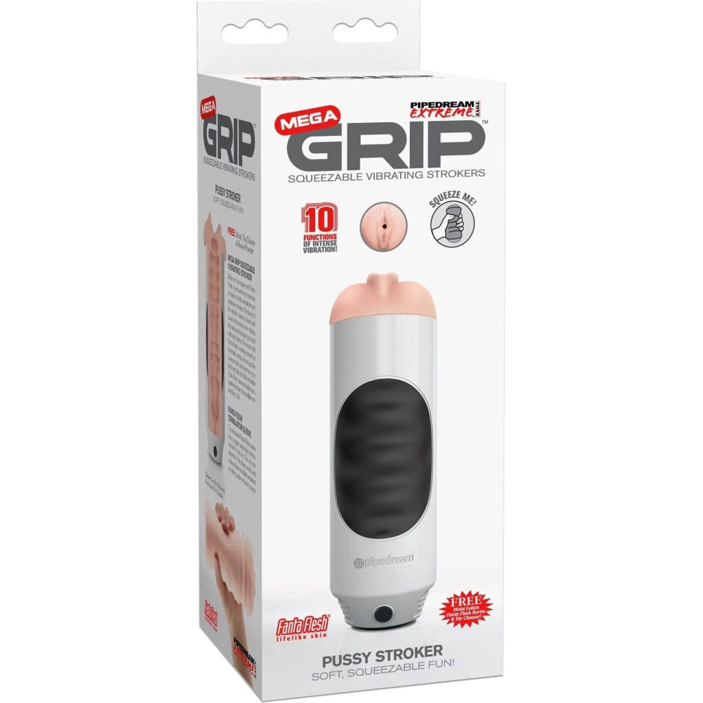 Mega Grip Pussy Stroker vibrante