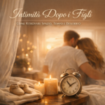 Coppia che ritrova intimità dopo i figli in un momento di connessione serena