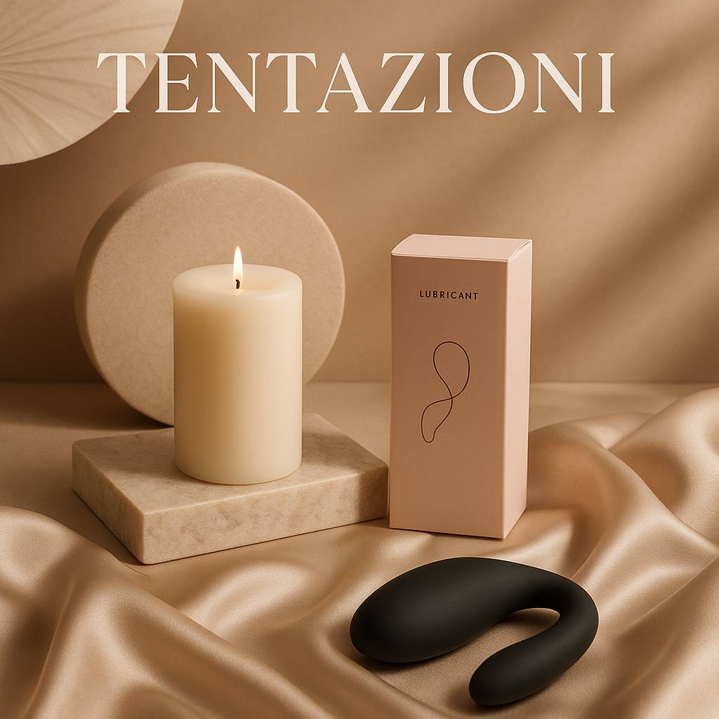 idee per ravvivare la relazione: coppia elegante e felice che si scambia un gesto d’affetto, stile soft minimal, brand Tentazioni Velate