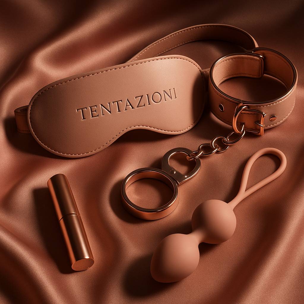 Coppia che esplora giochi soft per coppie a lungo termine in un ambiente intimo elegante