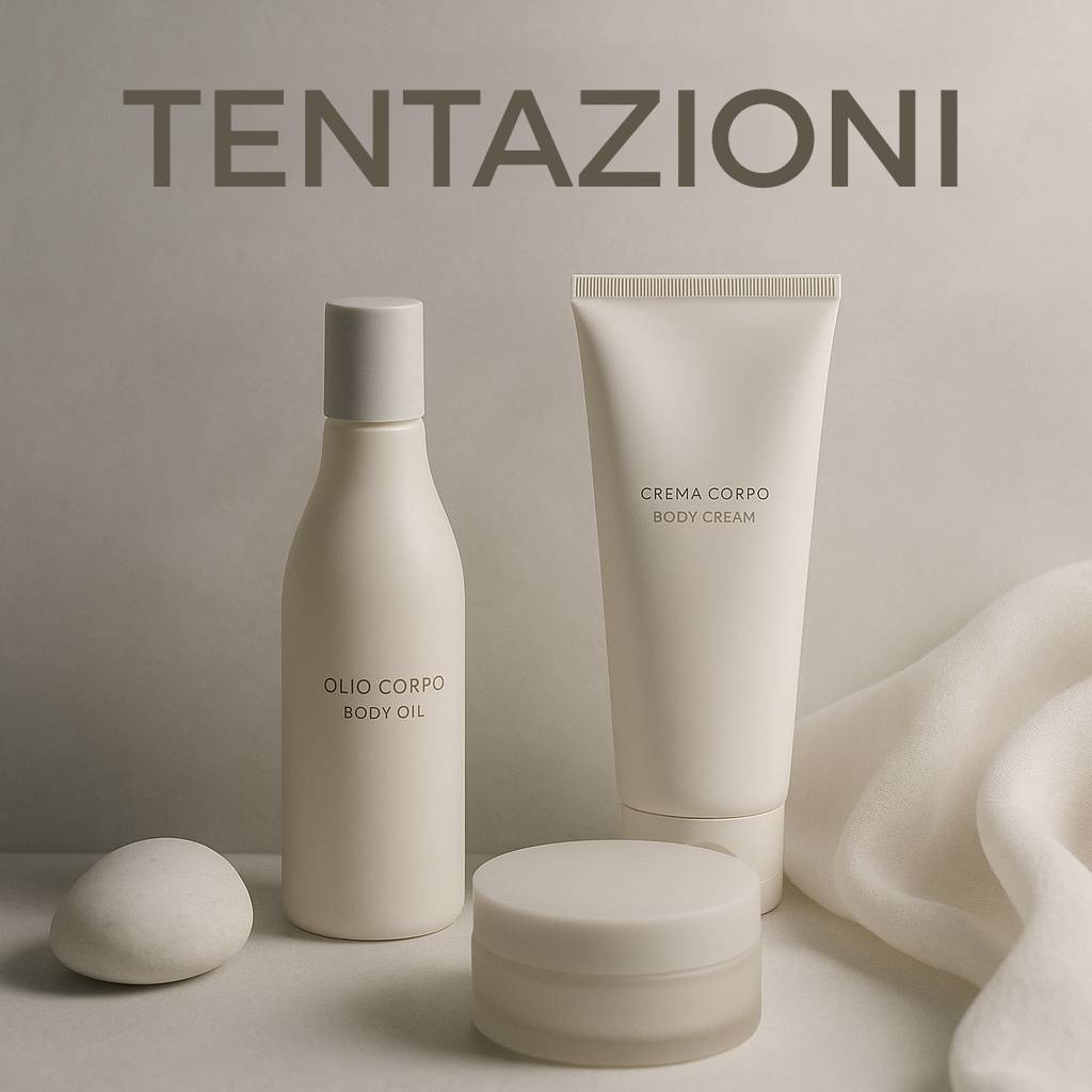 prodotti sensuali per la cura del corpo, selezione benessere di bellezza soft