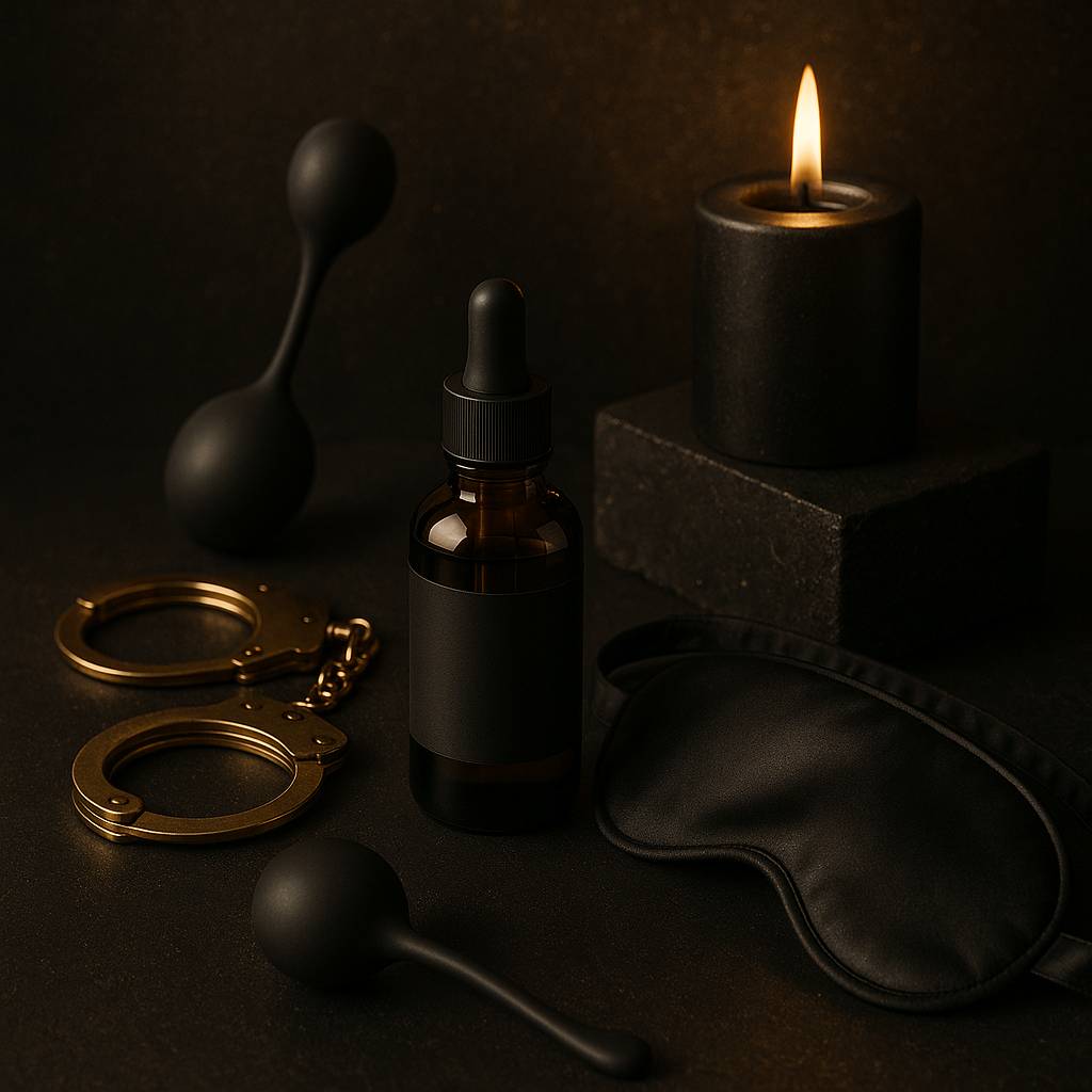 prodotti sensuali per la cura della pelle su fondo elegante minimal