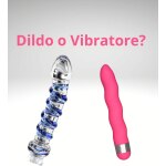 Dildo o vibratore differenze su sfondo grigio, con due dispositivi a confronto in una composizione neutra pensata per illustrare le differenze tra forme e funzioni in modo informativo.