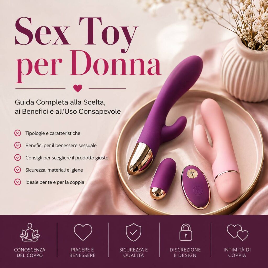 Sex toy per donna moderni e discreti disposti su un vassoio elegante, guida completa alla scelta, ai benefici e all'uso consapevole dei sex toy femminili.